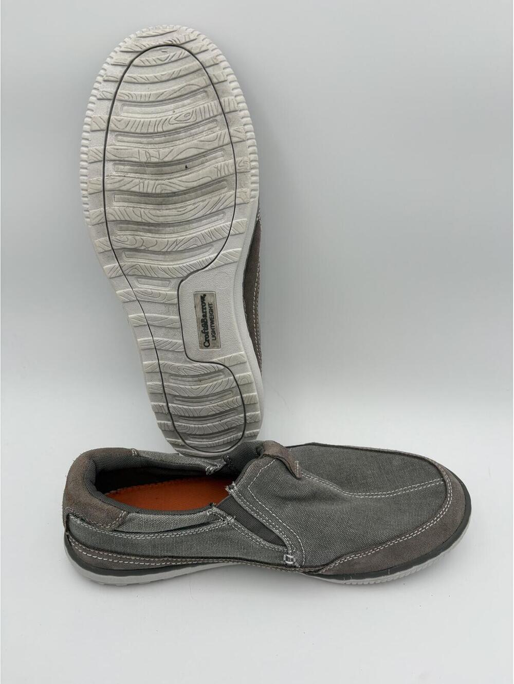 Croft & Barrow Men's Size 12 Med Slip-On Casual Shoes Gray Canvas RN: 73277